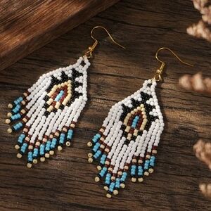 Native American Themed Beaded Earrings